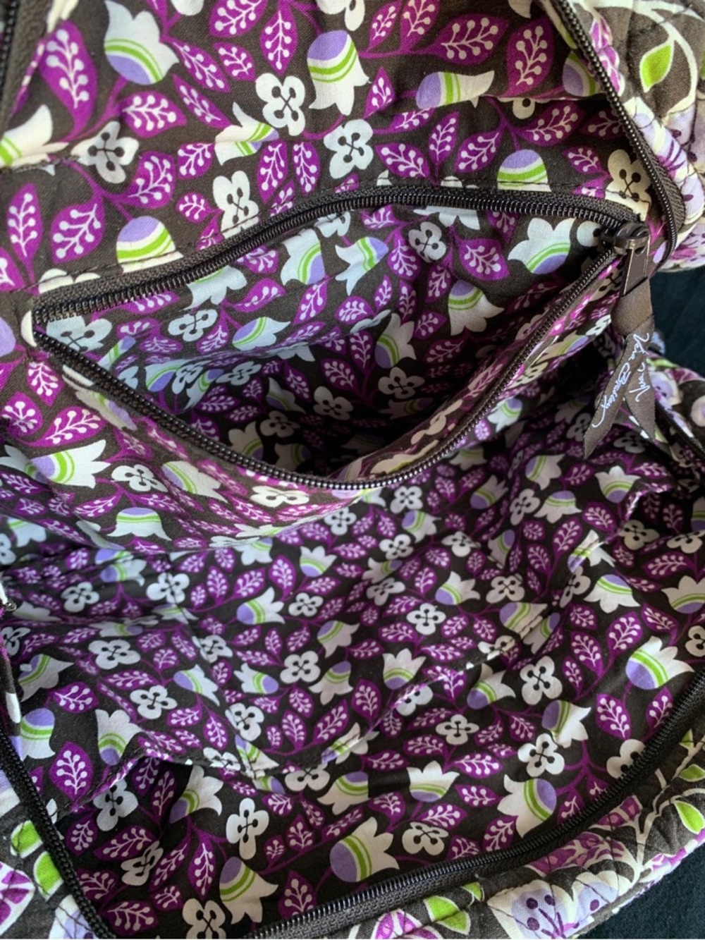 Vera Bradley Purple Floral Quilted Shoulder Bag - Picture 4 of 16